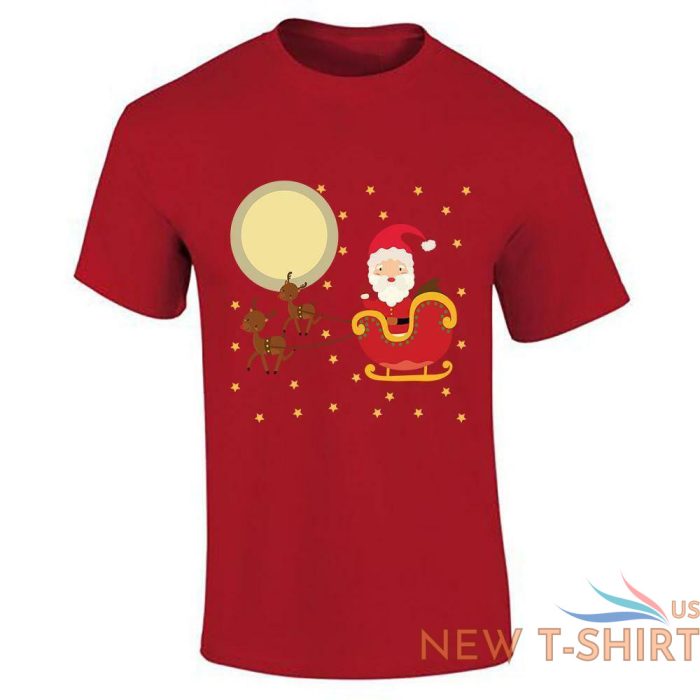 novelty santa outing christmas printed t shirt mens boys short sleeve cotton tee 0.jpg