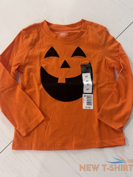 nwt orange halloween pumpkin shirt sz 4t long sleeve jackolantern unisex kids 0.jpg