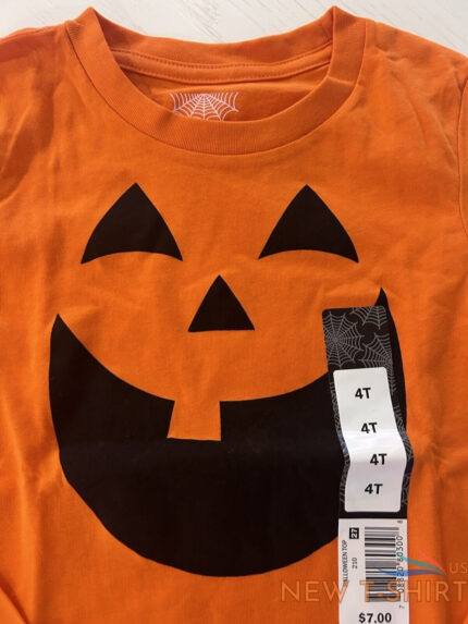 nwt orange halloween pumpkin shirt sz 4t long sleeve jackolantern unisex kids 1.jpg