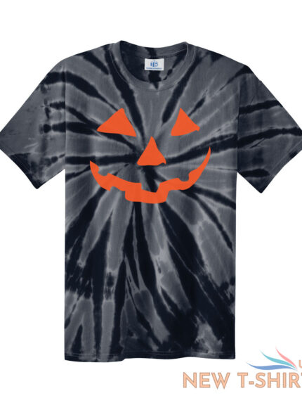 orange halloween pumpkin face men s unisex tie dye t shirt jack o lantern 0.jpg