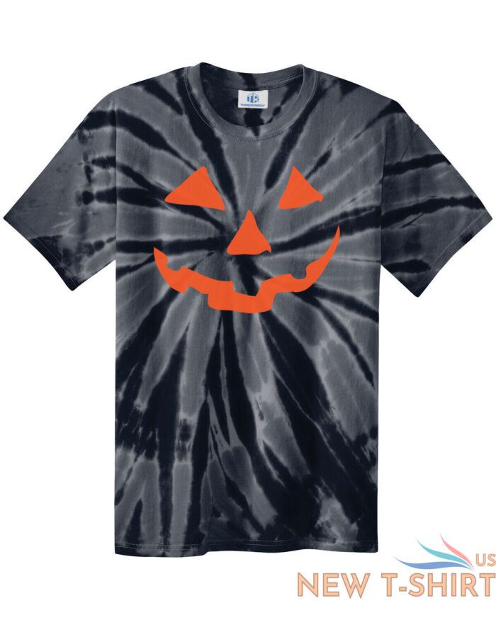 orange halloween pumpkin face men s unisex tie dye t shirt jack o lantern 0.jpg