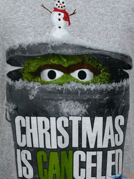 oscar the grouch t shirt sesame street xmas canceled graphic tee hthr gray nwt 1.jpg