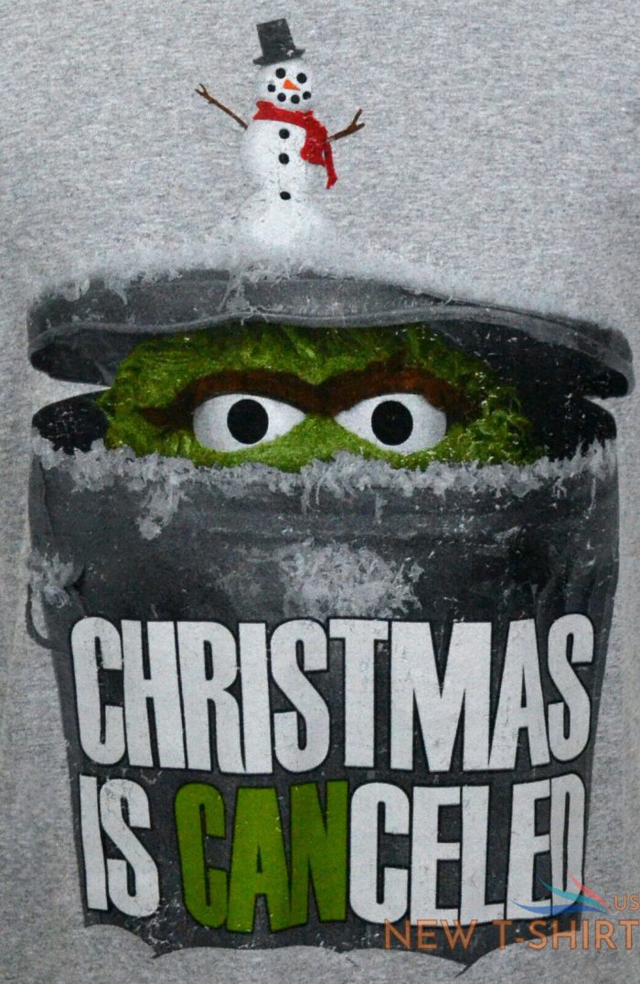 oscar the grouch t shirt sesame street xmas canceled graphic tee hthr gray nwt 1.jpg