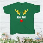 personalised christmas t shirt your text red nose reindeer horns xmas shirt 2.jpg