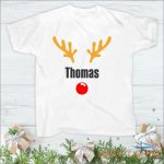 personalised christmas t shirt your text red nose reindeer horns xmas shirt 4.jpg