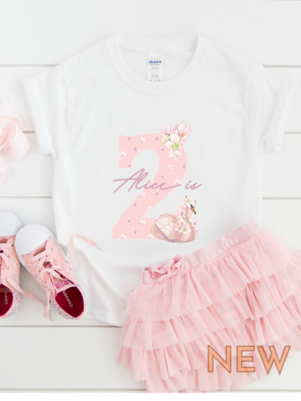 personalised girls pink swan 2nd birthday number t shirt second birthday outfit 0.png