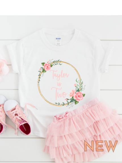 personalised girls vintage wreath 2nd birthday t shirt second birthday outfit 0.png