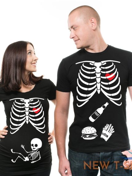 pregnancy funny x ray couple skeleton t shirt maternity halloween costume shirts 0.jpg