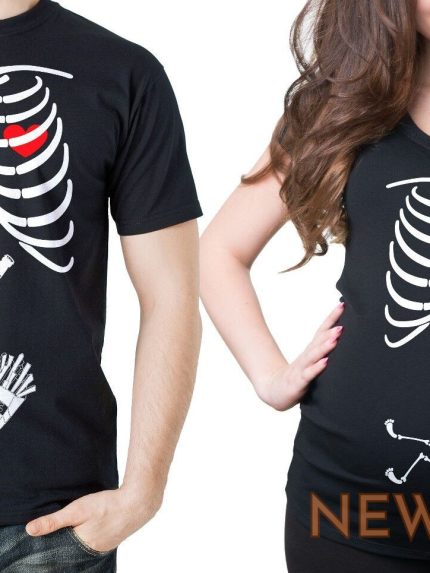 pregnancy funny x ray couple skeleton t shirt maternity halloween costume shirts 1.jpg