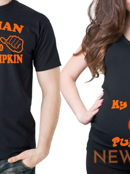 pregnancy halloween funny couple pumpkin maternity halloween costume t shirts 0.jpg