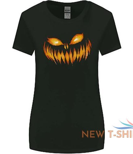 pumpkin face halloween horror scary womens wider cut t shirt 0.jpg