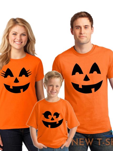 pumpkin face t shirt jack o lantern halloween costume family shirts mens kids 0.jpg