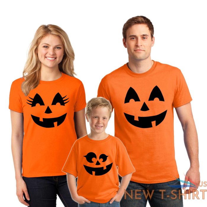 pumpkin face t shirt jack o lantern halloween costume family shirts mens kids 0.jpg