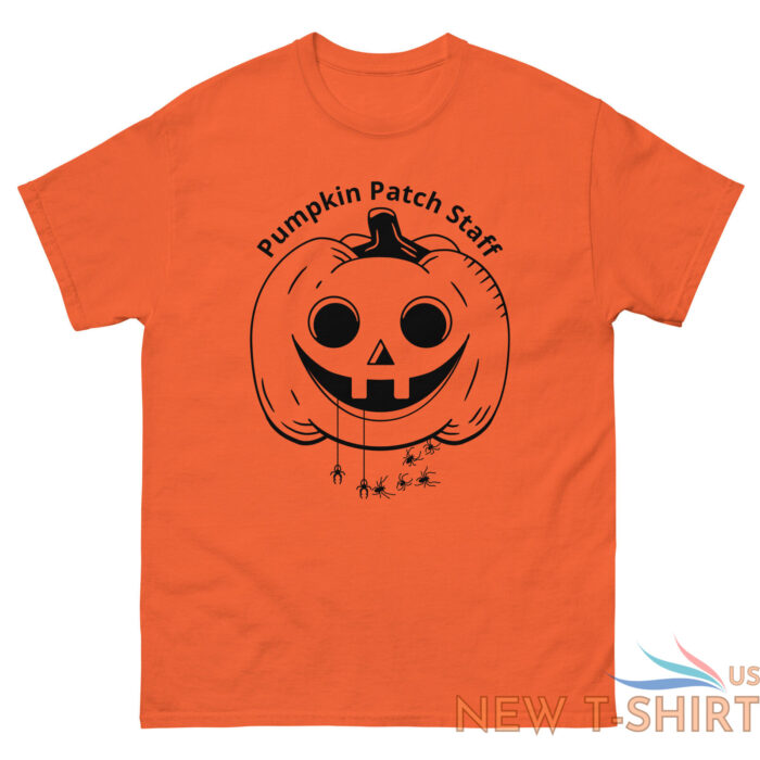 pumpkin patch staff halloween t shirt men s classic tee with spiders coming out 0.jpg