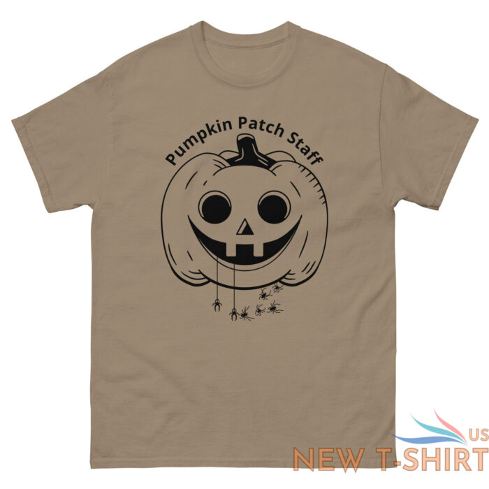 pumpkin patch staff halloween t shirt men s classic tee with spiders coming out 2.jpg