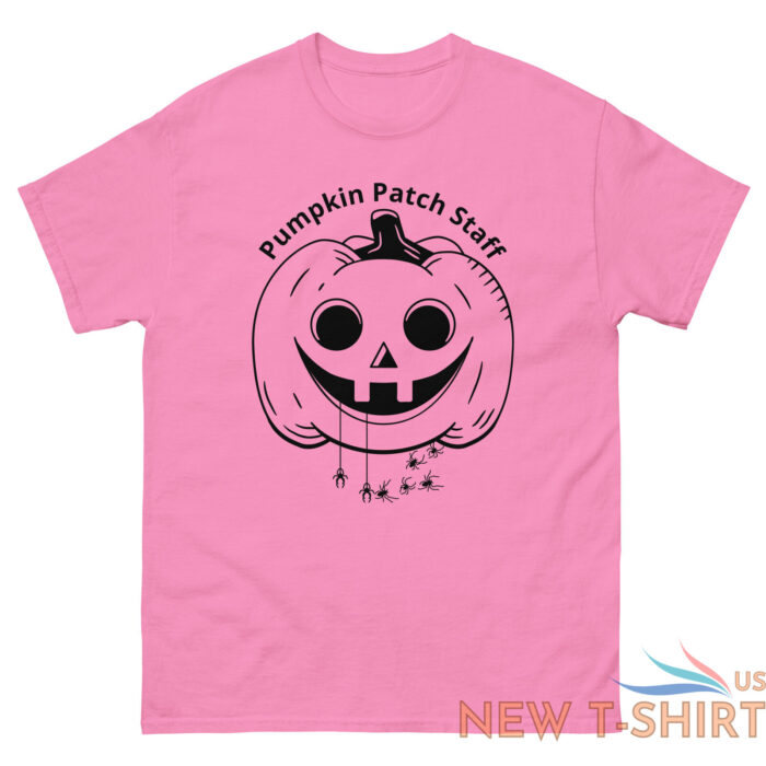 pumpkin patch staff halloween t shirt men s classic tee with spiders coming out 4.jpg