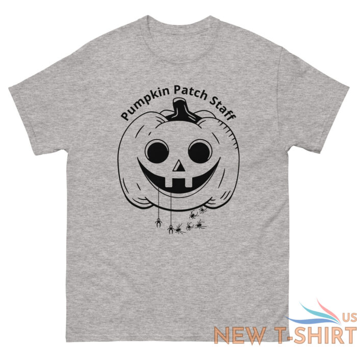 pumpkin patch staff halloween t shirt men s classic tee with spiders coming out 7.jpg