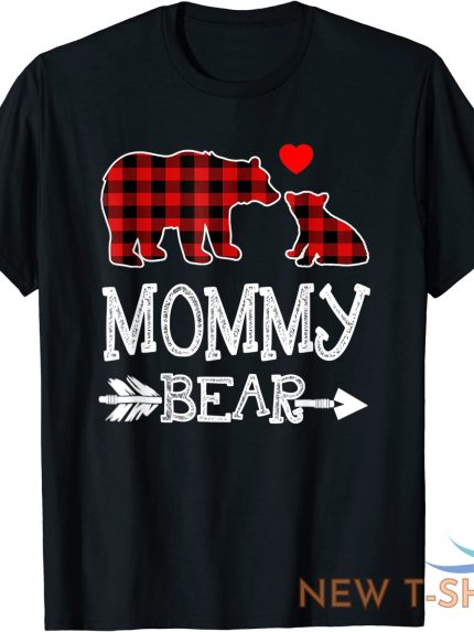 red plaid mommy bear christmas pajama matching family unisex t shirt 1.jpg