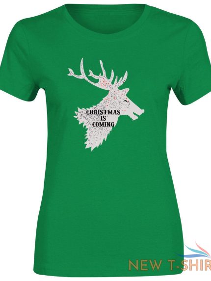 reindeer christmas is coming print tee girls short sleeve top women xmas t shirt 0.jpg