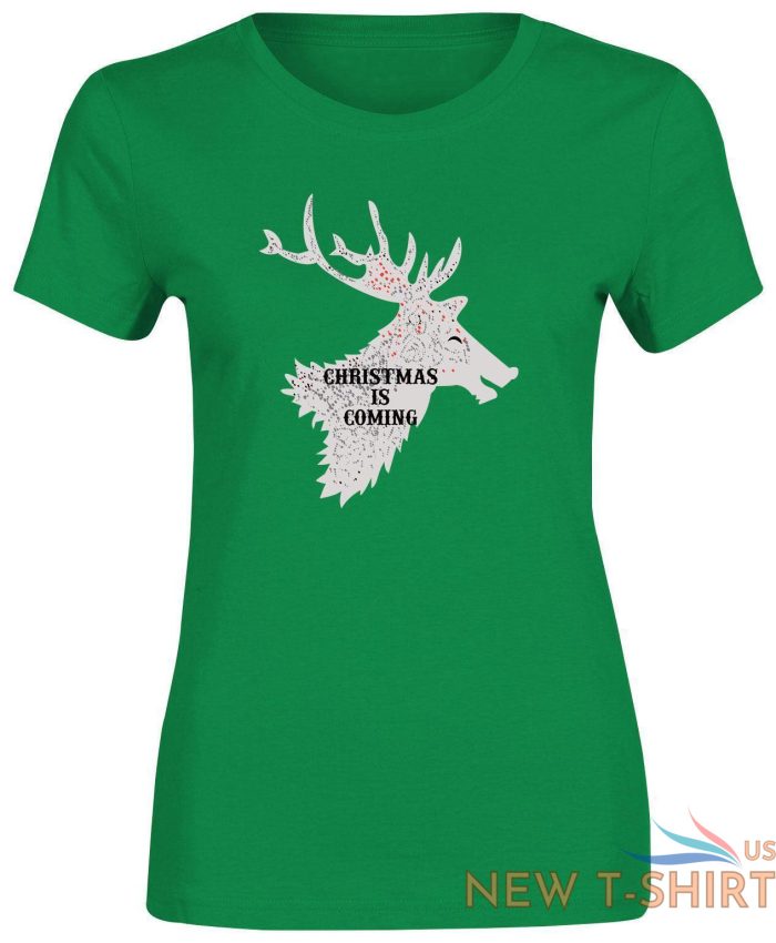 reindeer christmas is coming print tee girls short sleeve top women xmas t shirt 0.jpg