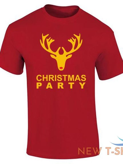 reindeer christmas party printed t shirt cotton tee mens boys short sleeve top 0.jpg