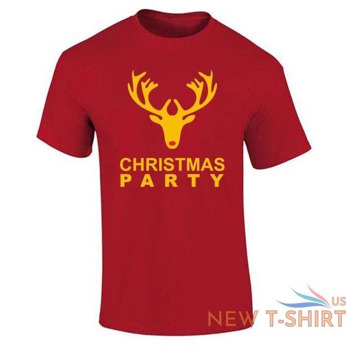 reindeer christmas party printed t shirt cotton tee mens boys short sleeve top 0.jpg