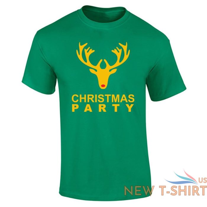 reindeer christmas party printed t shirt cotton tee mens boys short sleeve top 3.jpg