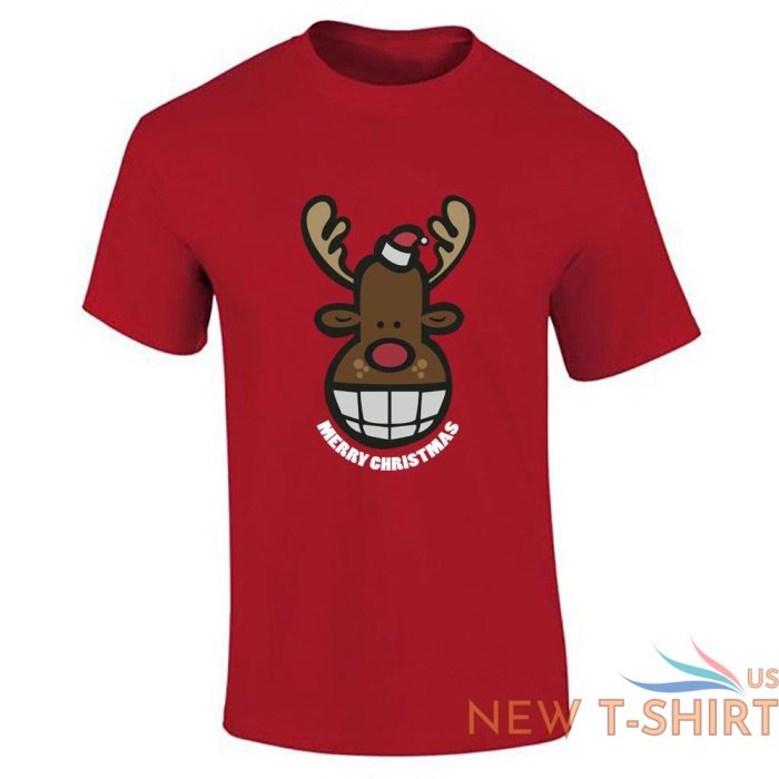 reindeer merry christmas print santa t shirt cotton mens boys short sleeve top 2.jpg