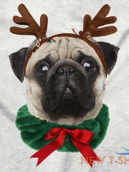 reindeer pug christmas holiday santa claus adult short sleeve crew t shirt 1.jpg