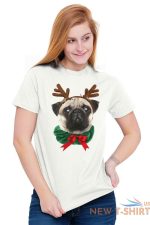 reindeer pug christmas holiday santa claus adult short sleeve crew t shirt 4.jpg