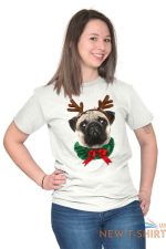 reindeer pug christmas holiday santa claus adult short sleeve crew t shirt 5.jpg