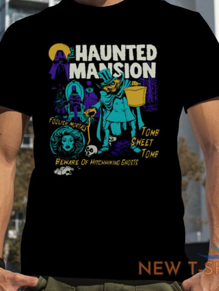 retro the haunted mansion ghosts halloween spooky season tshirt men 1.jpg