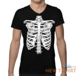 ribcage skeleton bones halloween funny costume idea men s v neck t shirt 0.jpg