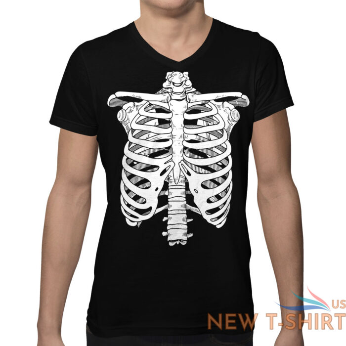 ribcage skeleton bones halloween funny costume idea men s v neck t shirt 6.jpg