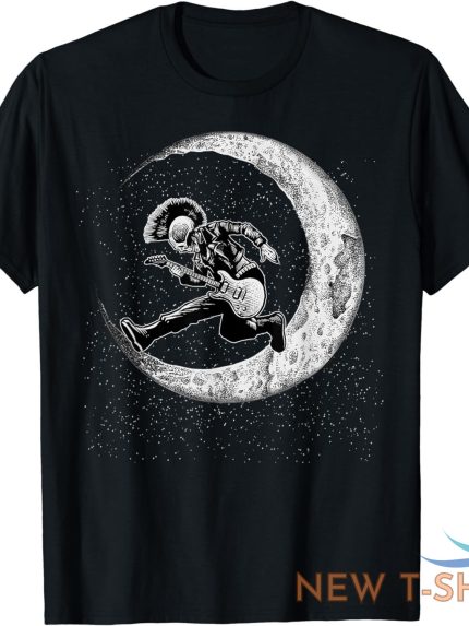 rock on skeleton moon rock and roll funny halloween spooky unisex t shirt 0.jpg