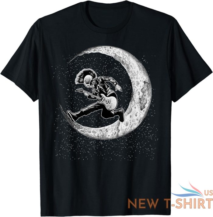 rock on skeleton moon rock and roll funny halloween spooky unisex t shirt 5.jpg