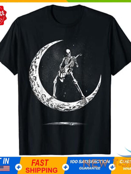 rock on skeleton moon rock and roll funny halloween t shirt 0.jpg