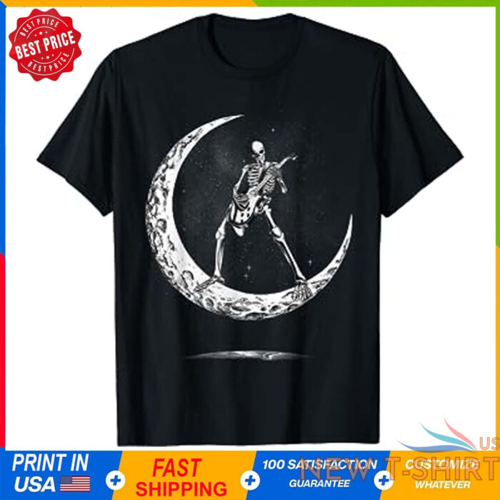 rock on skeleton moon rock and roll funny halloween t shirt 0.jpg