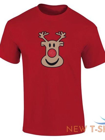 rudolph christmas print reindeer t shirt boys short sleeve top mens cotton tee 0.jpg