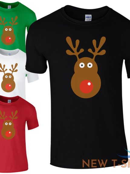 rudolph reindeer face t shirt christmas retro rudolf xmas gift kids mens top 0.jpg