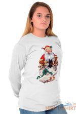 santa claus puppy christmas dog xmas gift long sleeve tshirt tee for women 4.jpg