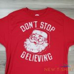 santa claus t shirt mens large red dont stop believing in kris kringle christmas 1.jpg