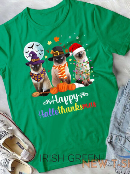 siamese cat halloween merry christmas happy hallothanksmas unisex t shirt 1.jpg