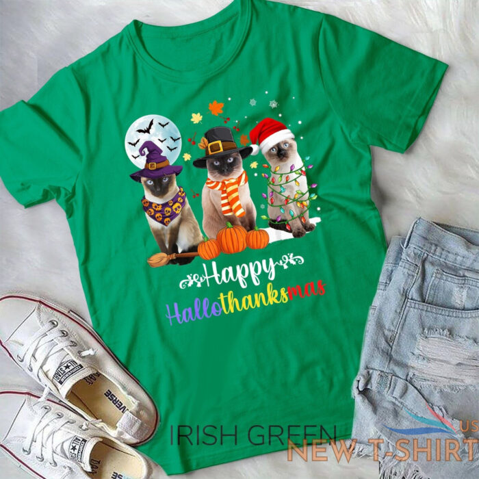 siamese cat halloween merry christmas happy hallothanksmas unisex t shirt 1.jpg