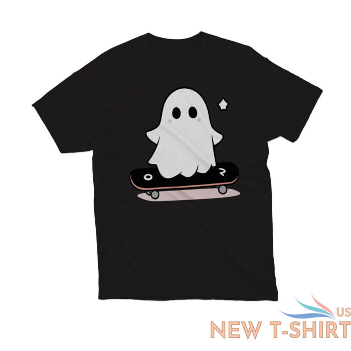 skateboarding kawaii ghost t shirt lazy funny halloween shirt 1.jpg