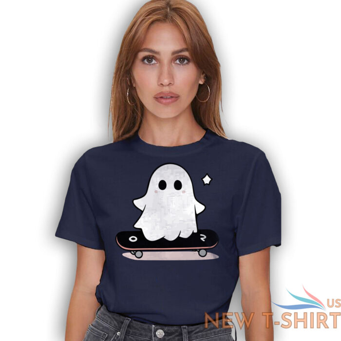 skateboarding kawaii ghost t shirt lazy funny halloween shirt 8.jpg