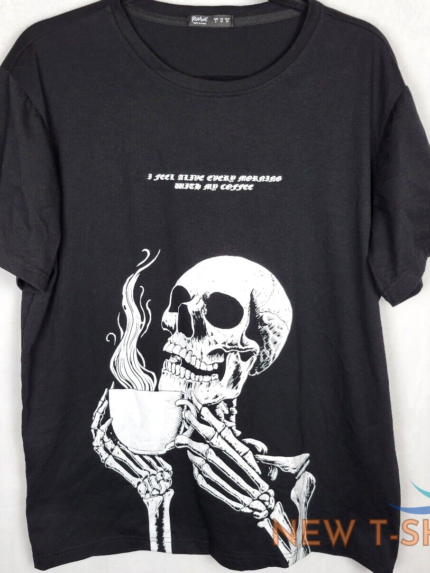 skeleton drinking coffee feel alive halloween party funny t shirt romwe large 0.png