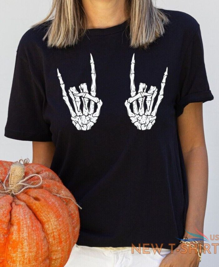 skeleton hand shirt halloween shirt skeleton rock shirt cool horror shirt 0 1.jpg