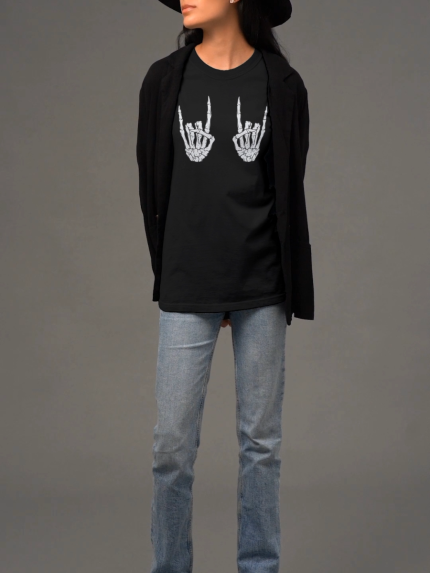 skeleton hand shirt halloween shirt skeleton rock shirt cool horror shirt 1 1.png