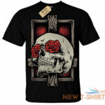 skull cross t shirt mens rose gothic rock goth roses dark skeleton 0.jpg